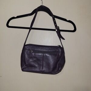 Stone Mountain Purse Plum Shoulder Bag Genuine Leather Handbag Small Zipper